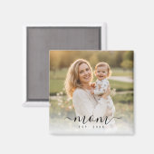 ミニマリスト黒スクリプト母ベスト年 マグネット (正面/裏面)