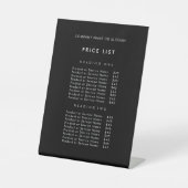 ミニマリスト黒ビジネス名価格表 台座サイン (正面)