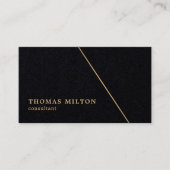 ミニマリスト黒フェイク金ゴールドラインコンサルタント 名刺 (正面)