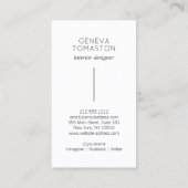 ミニマリスト黒ブラシストロークデザイナーロゴ白 名刺 (裏面)