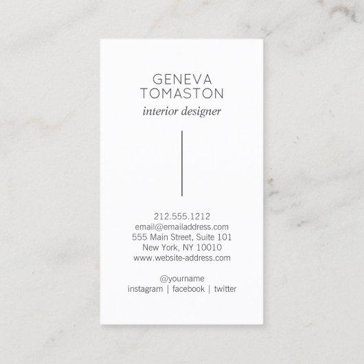 ミニマリスト黒ブラシストロークデザイナーロゴ白 名刺 (裏面)