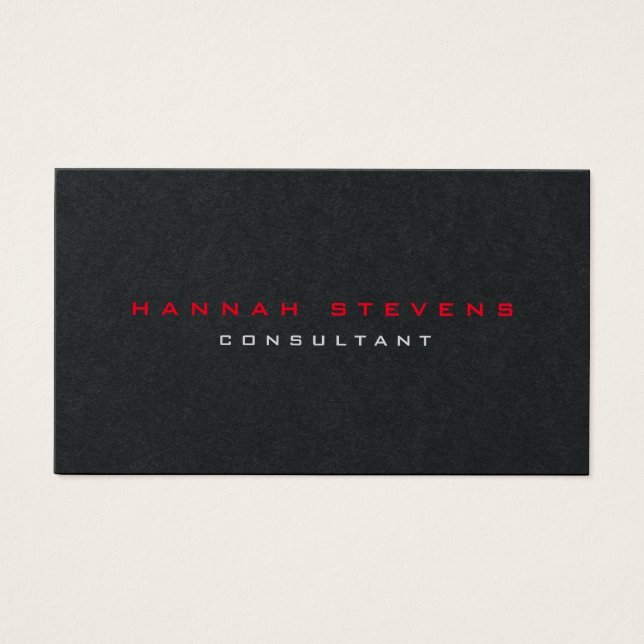 ミニマリスト黒モダン赤プロファイルカード (正面)