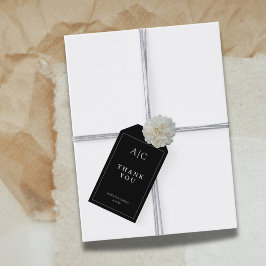 ミニマリスト黒モノグラムありがとう ギフトタグ