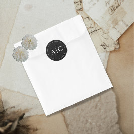 ミニマリスト黒モノグラム結婚ズ ラウンドシール