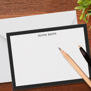 ミニマリスト黒二縁どモノグラム ノートカード