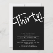 ミニマリスト黒人大人30歳の誕生日パーティー 招待状 (正面)