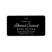 ミニマリスト黒体スクラブ化粧品ジャー製品L ラベル (正面)