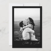 ミニマリスト黒写真リハーサルディナー 招待状 (裏面)