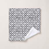 ミニマリスト黒四角抽象芸術パターン バスタオルセット (ウォッシュタオル)