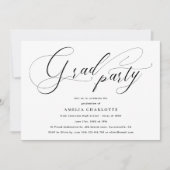 ミニマリスト黒字書道グラードパーティー 招待状 (正面)