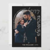 ミニマリスト黒数々の写真ハッピーホリデイズカード (正面)