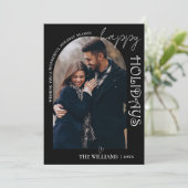 ミニマリスト黒数々の写真ハッピーホリデイズカード (スタンド正面)