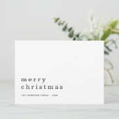 ミニマリスト黒文字ホワイトメリークリスマス 招待状 (スタンド正面)