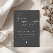 ミニマリスト黒日付の保存 招待状