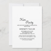 ミニマリスト黒書道ヘンパーティの招待状 招待状 (正面)