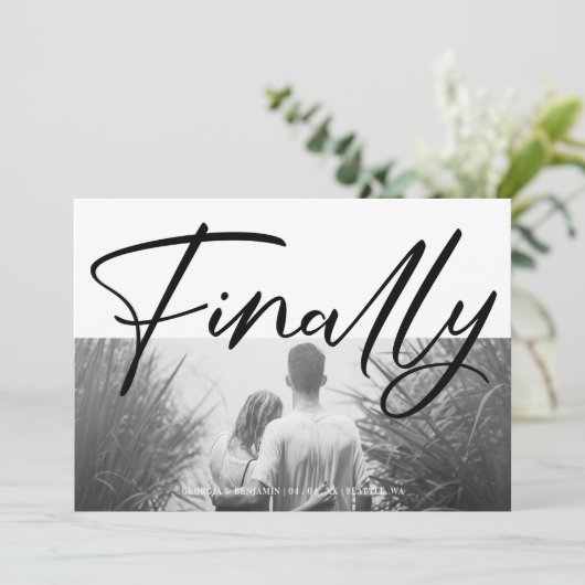 ミニマリスト黒白おもしろい最終的引用文写真 セーブザデート (スタンド正面)