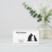 ミニマリスト黒白キャットドッグベテリアン 名刺 (スタンド正面)