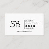 ミニマリスト黒白 | トレンディーレトロシック 名刺 (裏面)