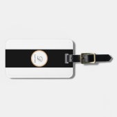 ミニマリスト黒白、金ゴールドプレーンの基本名 ラゲッジタグ (正面横)