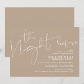 ミニマリスト黒結婚台本のリハーサルDinner I 招待状 (正面/裏面)