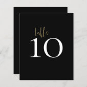 ミニマリスト黒結婚金ゴールドのテーブル番号 (正面/裏面)