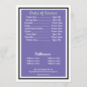 ミニマリスト黒縁ど紫の名前引用文葬儀 プログラム (裏面)