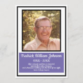 ミニマリスト黒縁ど紫の名前引用文葬儀 プログラム (正面)