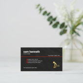 ミニマリスト黒花崗岩赤線グランジユニティ 名刺 (スタンド正面)