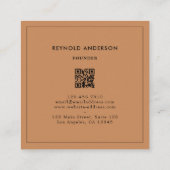 ミニマリスト黒褐色ストライプのベーカリー スクエア名刺 (裏面)