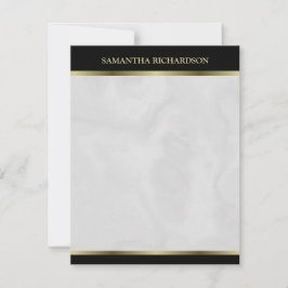 ミニマリスト黒金ゴールドとグレー大理石名 ノートカード