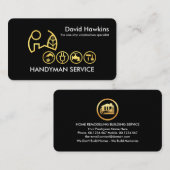 ミニマリスト黒金ゴールドホームハンドマニッシュツール 名刺 (正面/裏面)