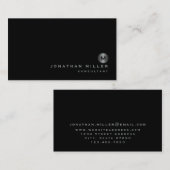 ミニマリスト黒銀モノグラム 名刺 (正面/裏面)