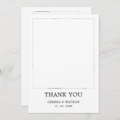 ミニマリスト黒2写真結婚のサンキューカード サンキューカード (正面/裏面)