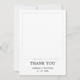 ミニマリスト黒2写真結婚のサンキューカード サンキューカード