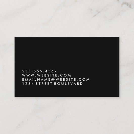 ミニマリスト黒/白 名刺 (裏面)