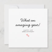 ミニマリスト1年目結婚の記念日 カード (正面)