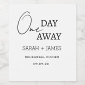 ミニマリスト1日遠くにリハーサル結婚ディナー ワインラベル (シングルラベル)