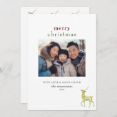 ミニマリスト1枚メリークリスマストインデナー シーズンカード (正面/裏面)