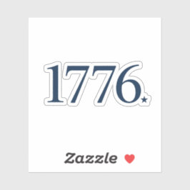 ミニマリスト1776愛国的な年タイポグラフィーステッカー シール