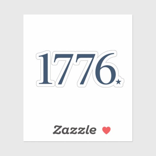 ミニマリスト1776愛国的な年タイポグラフィーステッカー シール (シート)