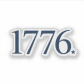 ミニマリスト1776愛国的な年タイポグラフィーステッカー シール (正面)