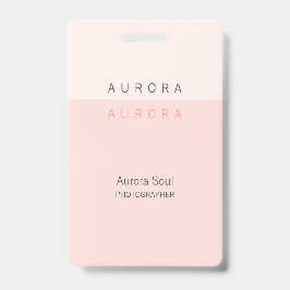 ミニマリスト2トーンピンクのネームバッジ バッジ