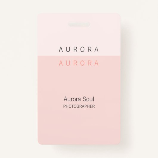ミニマリスト2トーンピンクのネームバッジ バッジ (正面)