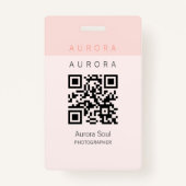 ミニマリスト2トーンピンクのネームバッジ バッジ (裏面)