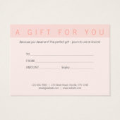 ミニマリスト2トーンピンクギフト券 (裏面)