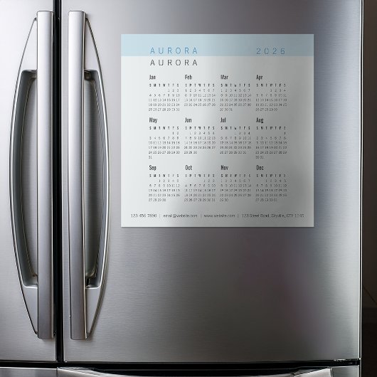 ミニマリスト2トーンブルー磁気カレンダー