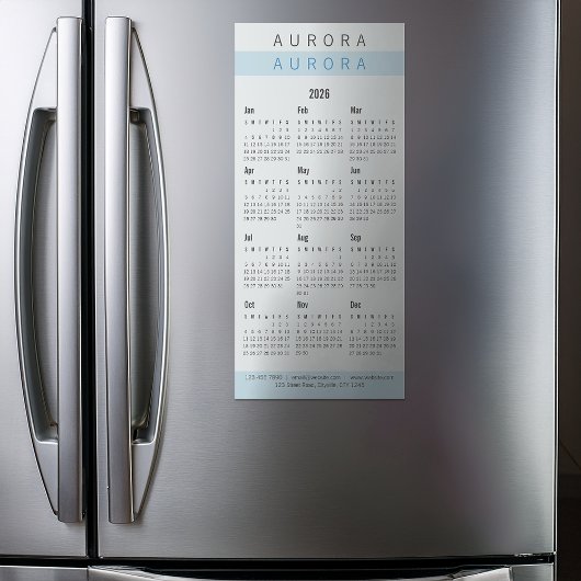 ミニマリスト2トーンブルー磁気カレンダー