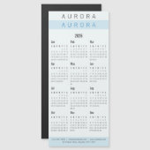 ミニマリスト2トーンブルー磁気カレンダー (正面/裏面)