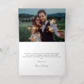 ミニマリスト2写真結婚書道の感謝 箔グリーティングカード (内側レイダウン)