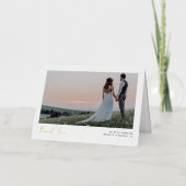 ミニマリスト2写真結婚書道の感謝 箔グリーティングカード (正面)